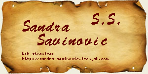 Sandra Savinović vizit kartica